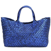 Blue Woven Two In One Tote Bag Set
